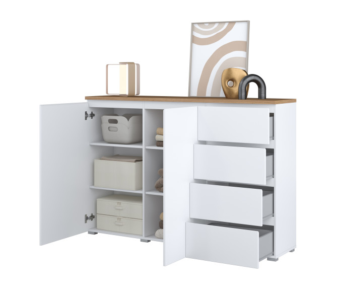 Komoda ORVO 150x100,3x34,5 cm Biała, 7945846