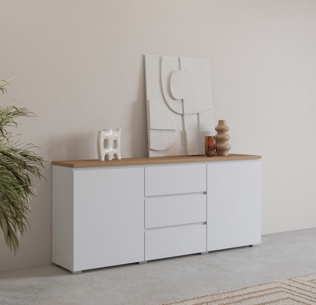 Komoda ORVO 150x67,9x34,5 cm Biała, 7945851