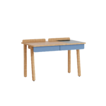 biurko rise S dąb naturalny, fernblau (RAL5023)