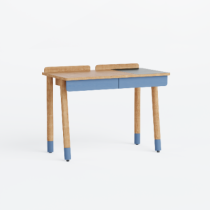 biurko rise S dąb naturalny, fernblau (RAL5023)