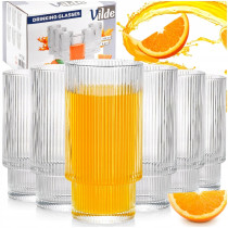 Szklanki 320ml Vilde ryflowane do napojów wody drinków komplet 6 szt.