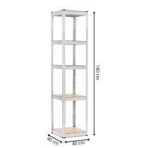 Regał magazynowy, metalowy 180x40x40 cm 5 półek udźwig 500 kg do piwnicy