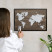 Ozdobna tablica magnetyczna w czarnej ramie, Drewniana mapa 60x40, 7988594