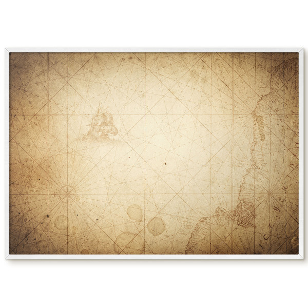 Magnetyczna tablica ozdobna w białej ramie, Antyczna mapa 100x70, 7988810