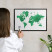 Dekoracyjna tablica magnetyczna w czarnej ramie, Zielona mapa 60x40, 7988950