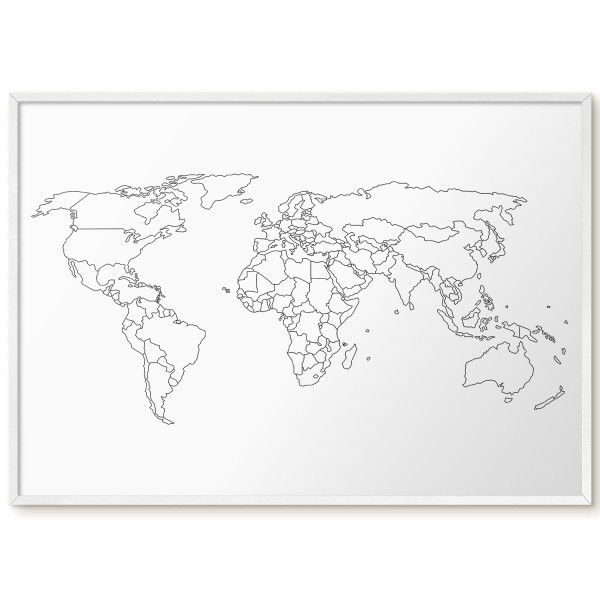 Tablica magnetyczna z nadrukiem w białej ramie, Mapa konturowa 100x70, 7990037