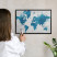 Dekoracyjna tablica magnetyczna w czarnej ramie, Mapa akwarela 60x40, 7997418