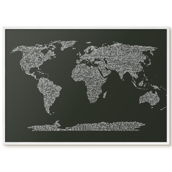 Tablica magnetyczna ozdobna w białej ramie, Mapa tekstowa 100x70, 7999074