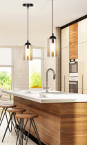 Lampa wisząca czarno-bursztynowy BISTRO 1xE27x40W Candellux