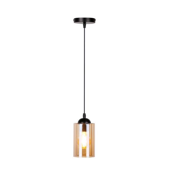 Lampa wisząca czarno-bursztynowy BISTRO 1xE27x40W Candellux, 8050854