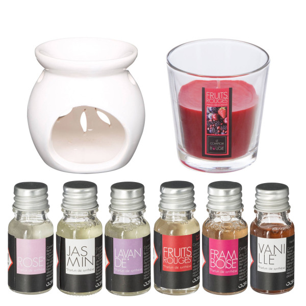Zestaw zapachowy: kominek, świeczka + olejki zapachowe, 805194