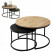 Zestaw Stolików Kawowych Okrągłych 2w1 80/60 Dąb Artisan + Czarny Mat, 8053121