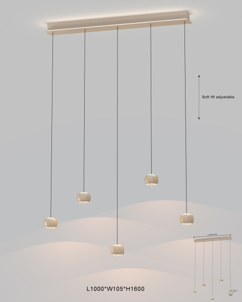 Lampa wisząca piątka prosta Quiberon, 8054340