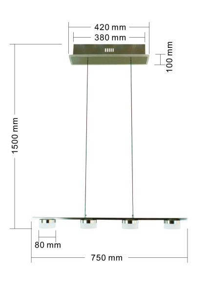 Lampa wisząca czwórka Cassis, 8054369