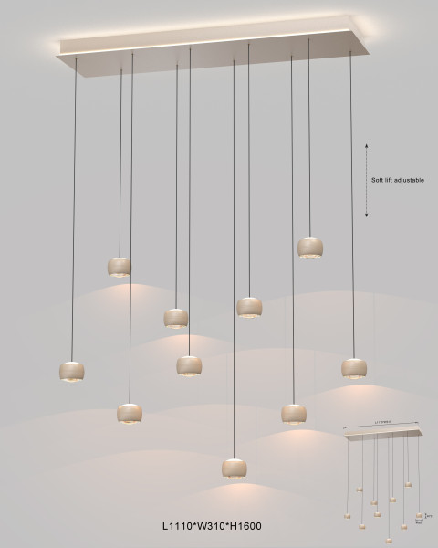 Lampa wisząca dziesiątka prosta Quiberon, 8055144