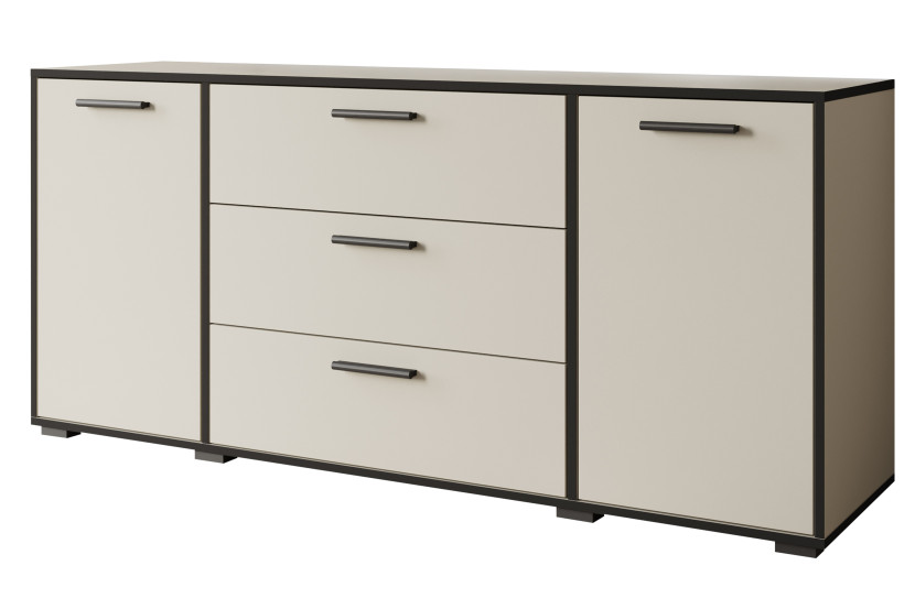 Komoda TOGA 150 cm kaszmirowy beż z czarnymi krawędziami, 8064656