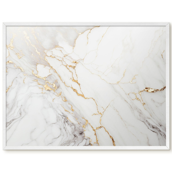 Tablica magnetyczna ozdobna w białej ramie, Marmur elegancja 80x60, 8076289