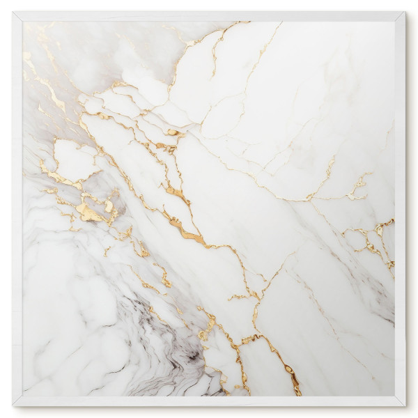 Tablica magnetyczna ozdobna w białej ramie, Marmur elegancja 50x50, 8076513