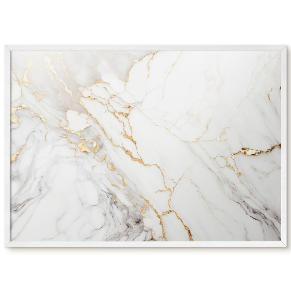 Tablica magnetyczna ozdobna w białej ramie, Marmur elegancja 70x50, 8076737