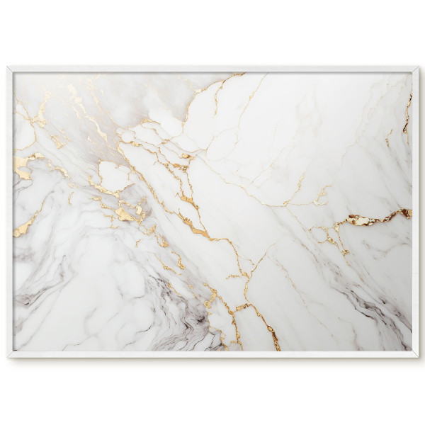 Tablica magnetyczna ozdobna w białej ramie, Marmur elegancja 100x70, 8077668