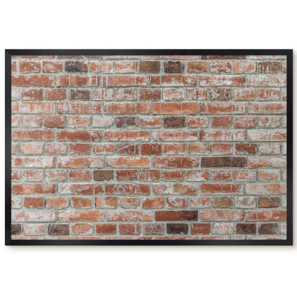 Tablica magnetyczna dekoracyjna w czarnej ramie, Ceglana ściana 60x40, 8081934