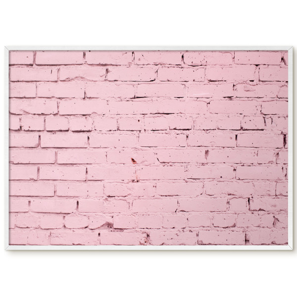 Tablica magnetyczna do salonu w białej ramie, Różowa cegła 100x70, 8082087