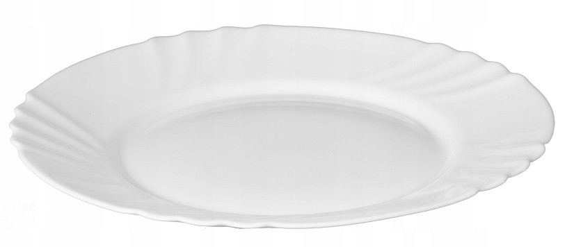 Talerz Obiadowy Płytki Okrągły Biały 25cm 1szt, 809299
