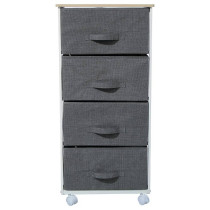 Uniwersalna szafka z 4 tekstylnymi szufladami, wąska