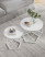 Zestaw 2 stolików kawowych okrągłych białych nowoczesnych glamour, 8132238