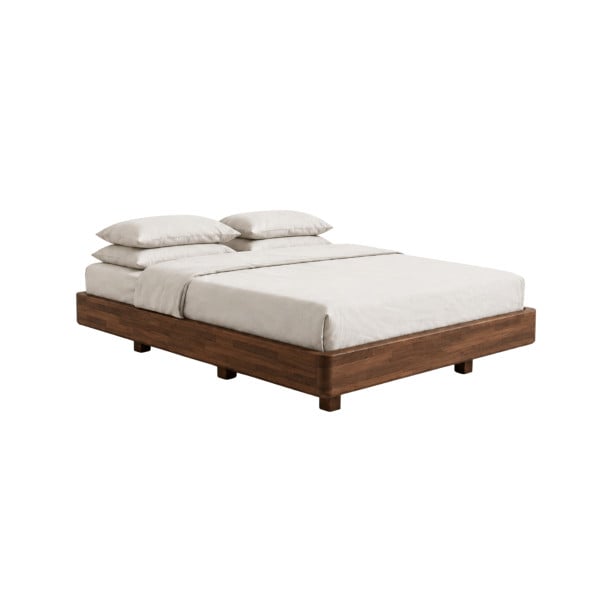 Łóżko lewitujące bukowe Visby LENA FLAT bez szafek / 160x200, orzech, 8146463