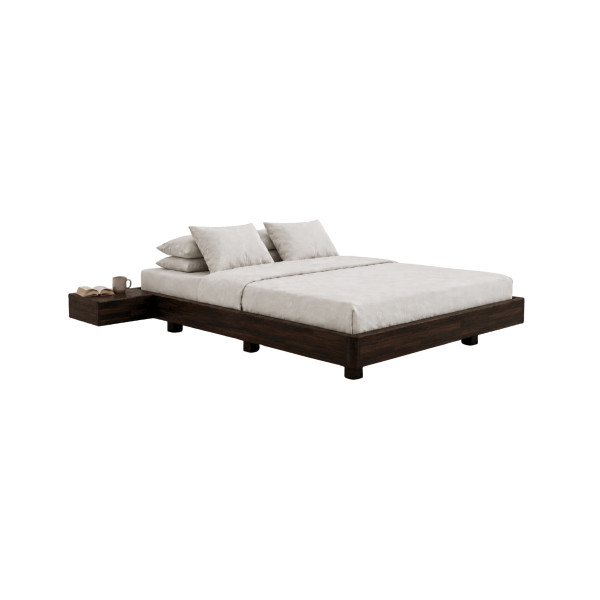 Łóżko lewitujące bukowe Visby LENA FLAT z szafkami / 180x200, palisander, 8146519