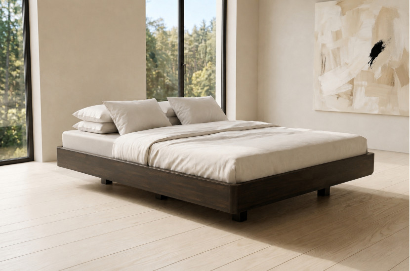 Łóżko lewitujące bukowe Visby LENA FLAT bez szafek / 160x200, palisander, 8146583