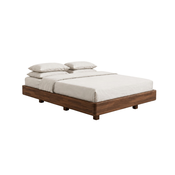 Łóżko lewitujące bukowe Visby LENA FLAT bez szafek / 180x200, orzech, 8146596