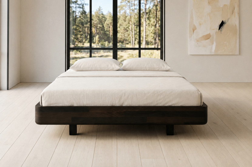 Łóżko lewitujące bukowe Visby LENA FLAT bez szafek / 180x200, palisander, 8146627