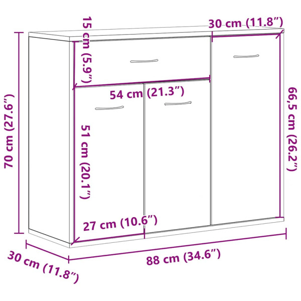 Szafka Brąz Materiał drewnopochodny vidaXL, 8146846