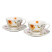 Komplet 2 filiżanek ze spodkami PANSY 250 ml porcelana kwiatowy, 8147333
