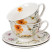 Komplet 2 filiżanek ze spodkami PANSY 250 ml porcelana kwiatowy, 8147334