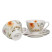 Komplet 2 filiżanek ze spodkami PANSY 250 ml porcelana kwiatowy, 8147335
