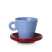 Filiżanka do espresso Echo 100 ml niebieska z czerwonym spodkiem, 8147366