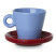 Filiżanka do espresso Echo 100 ml niebieska z czerwonym spodkiem, 8147370