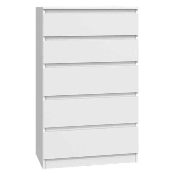 Komoda Malwa z pięcioma szufladami 70 cm biała, 8149032