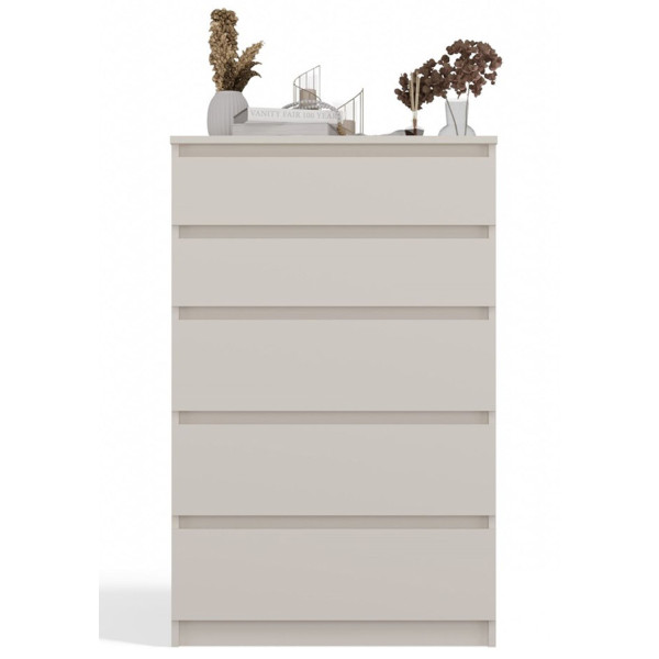 Komoda Malwa z pięcioma szufladami 70 cm kaszmir, 8149233
