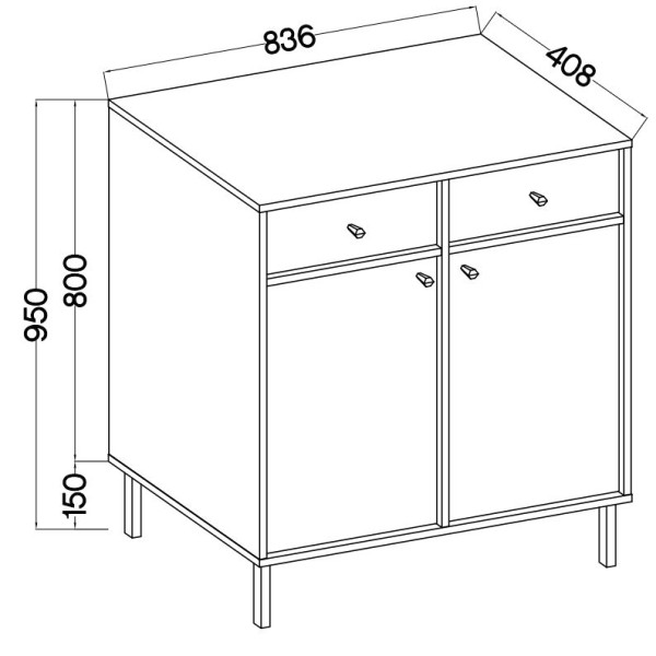 Komoda TORINO 84x95x41 cm Odcienie zieleni, 8150443