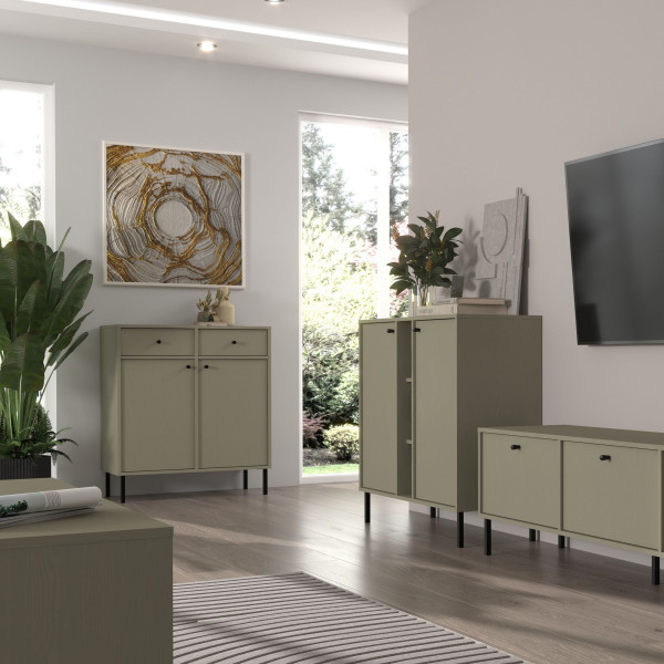 Komoda TORINO 84x95x41 cm Odcienie zieleni, 8150444