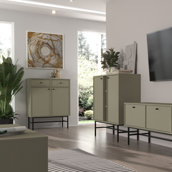 Komoda TORINO 84x108x41 cm Odcienie zieleni, 8150475