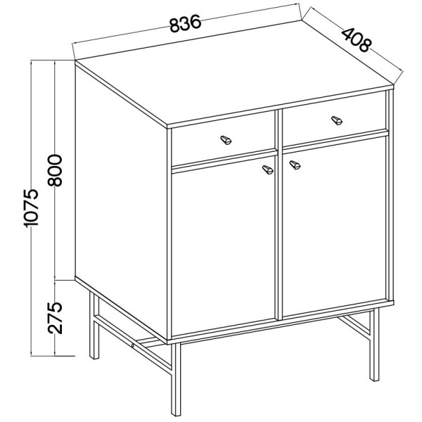 Komoda TORINO 84x108x41 cm Grafit, 8150591