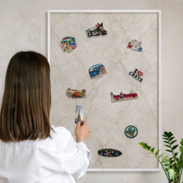 Tablica magnetyczna z nadrukiem w białej ramie, Naturalna elegancja 100x70, 8151830