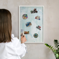 Tablica magnetyczna z nadrukiem w białej ramie, Pastelowe przetarcia 60x40