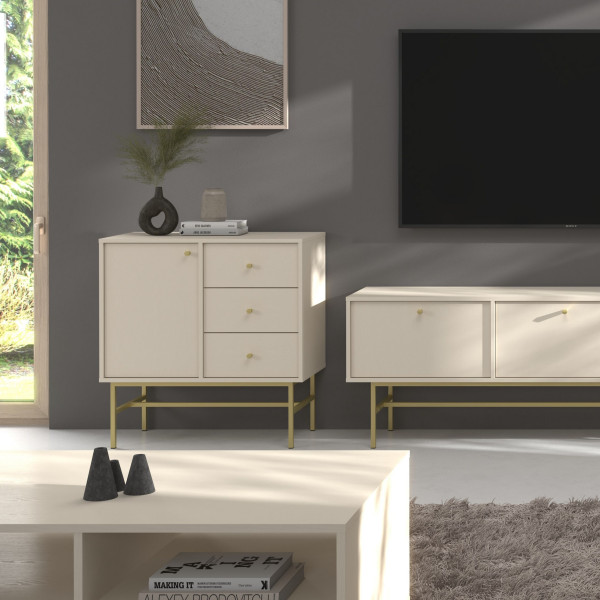 Komoda TORINO 84x86x41 cm Odcienie beżu, 8155250