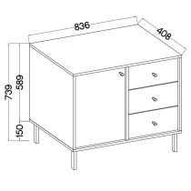 Komoda TORINO 84x74x41 cm Odcienie zieleni